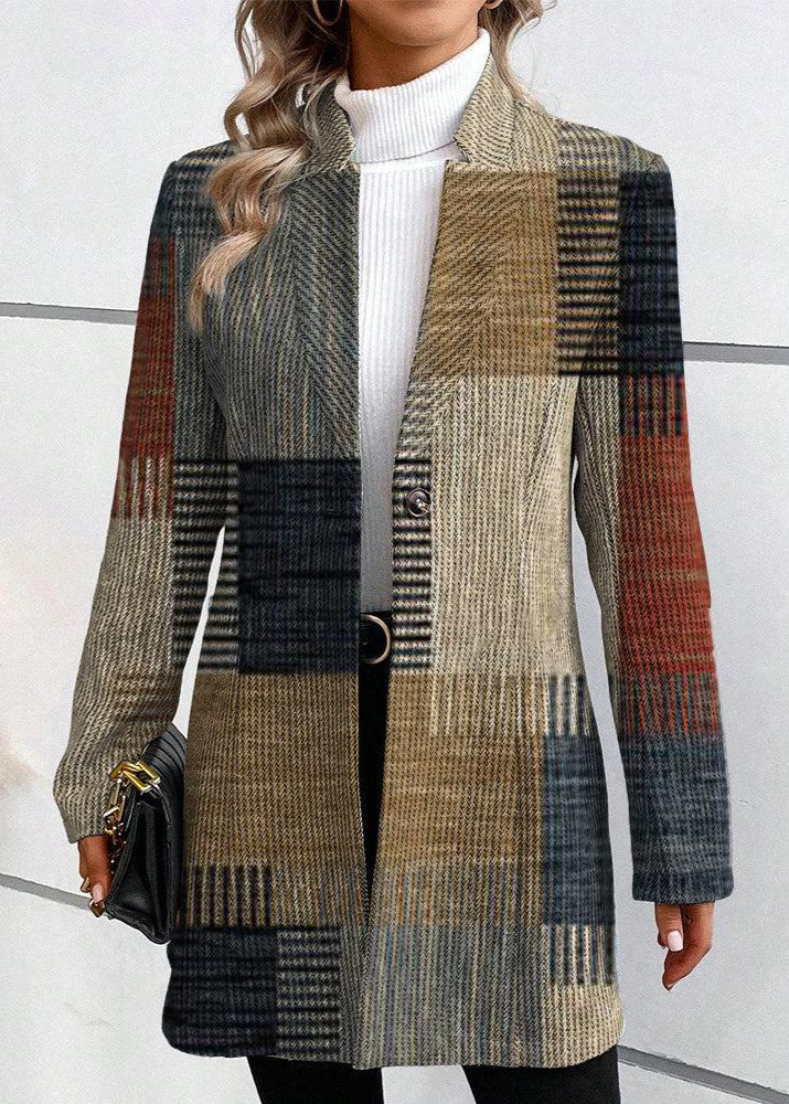 Helen | Patchwork Plaid Long Coat