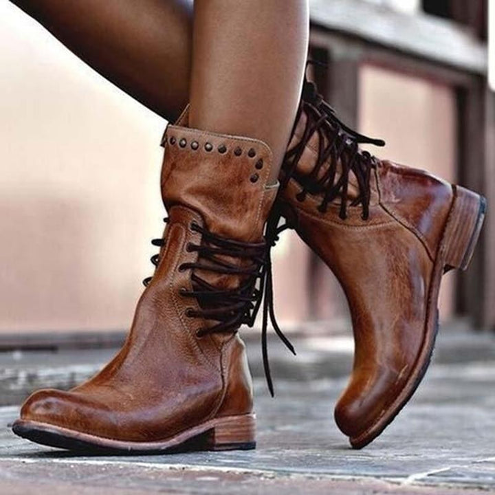 Sierra | Vintage Lace-Up Leather Boots
