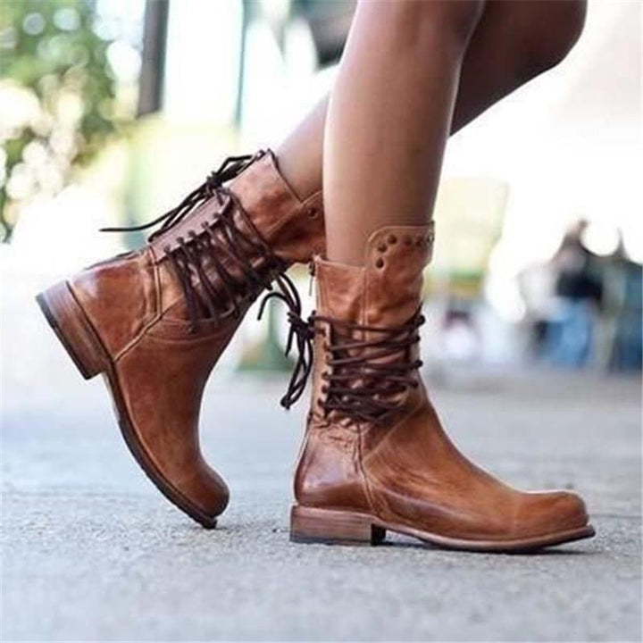 Sierra | Vintage Lace-Up Leather Boots