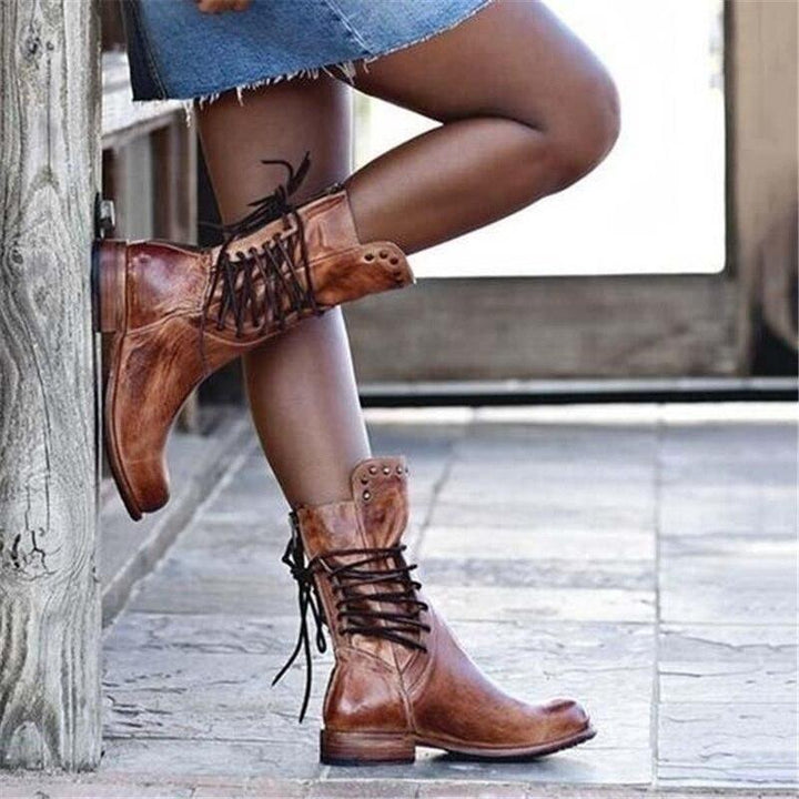 Sierra | Vintage Lace-Up Leather Boots