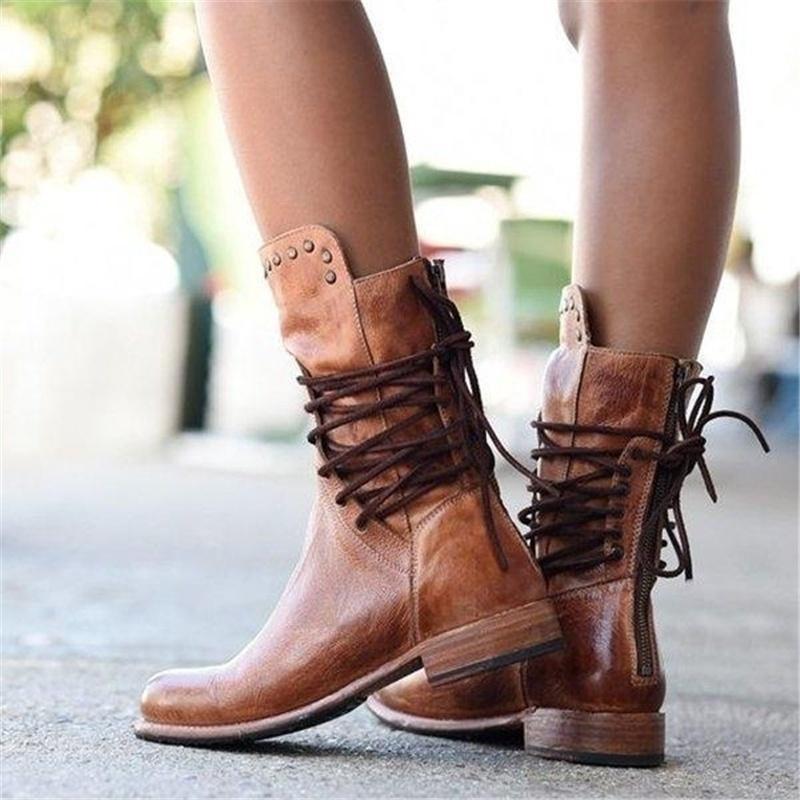 Sierra | Vintage Lace-Up Leather Boots