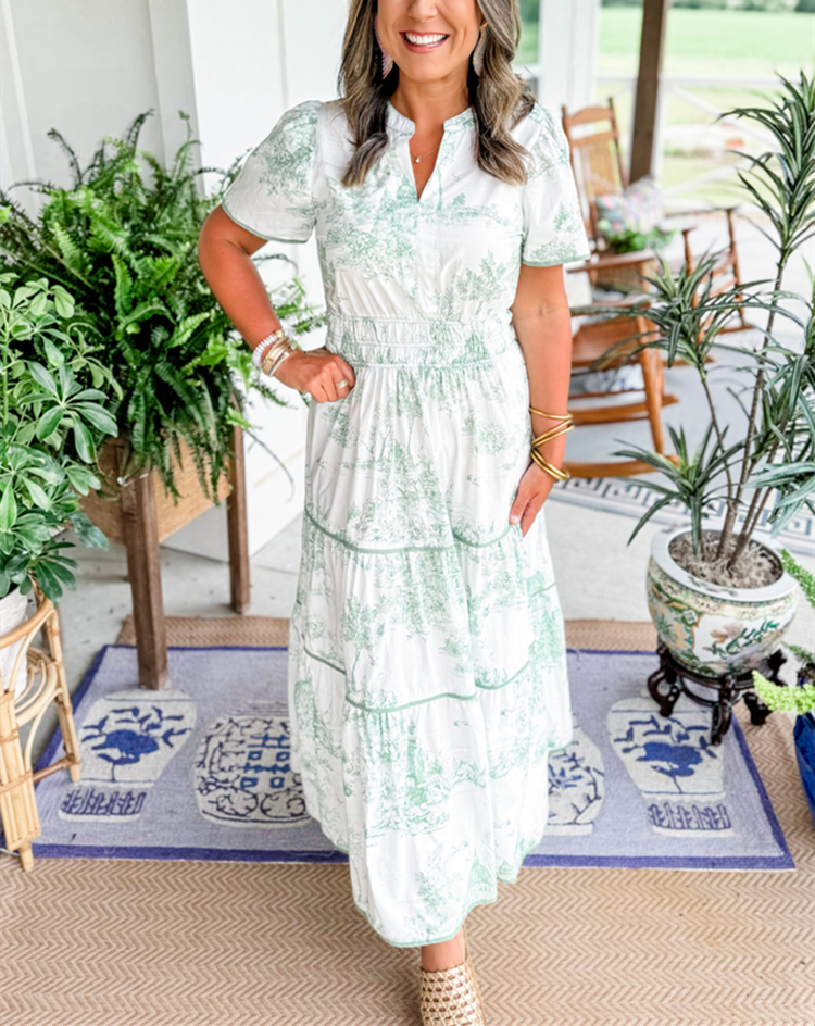Diana | Printed Tiered Maxi Dress