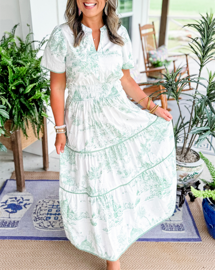 Diana | Printed Tiered Maxi Dress