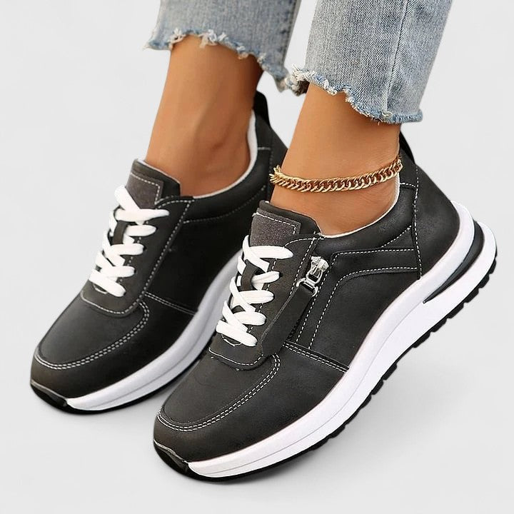 Sophie | Metallic Zip Sneakers