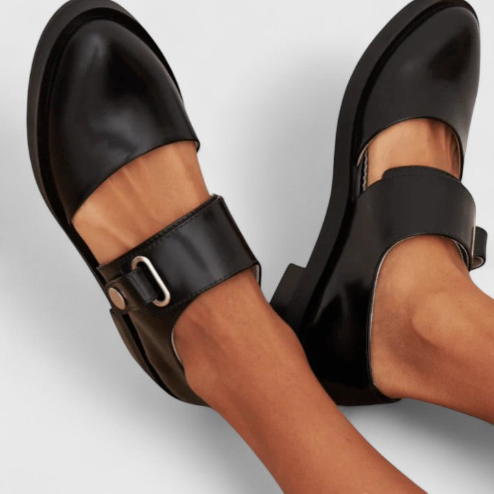 Mary | Sleek Buckle Strap Flats