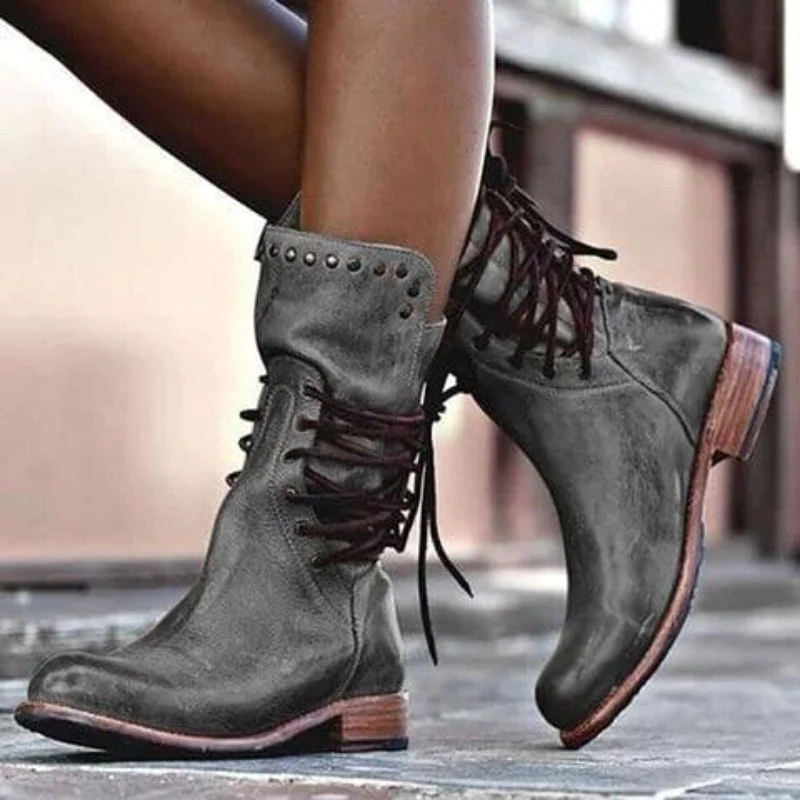 Sierra | Vintage Lace-Up Leather Boots