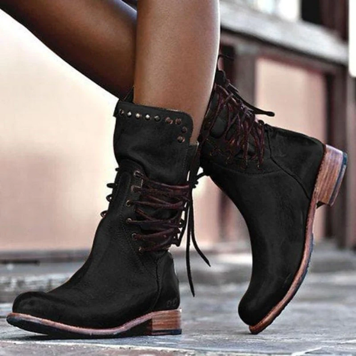 Sierra | Vintage Lace-Up Leather Boots