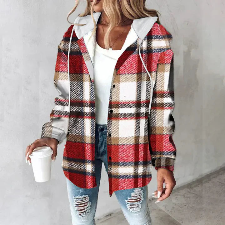 Sandra | Hooded Plaid Shacket