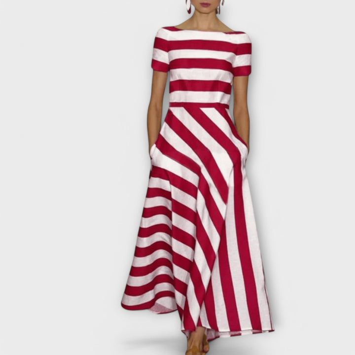 Claudia | Bold Stripe Maxi Dress