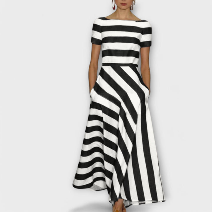 Claudia | Bold Stripe Maxi Dress