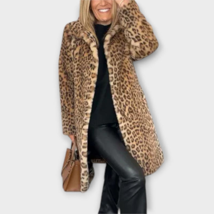 Carol | Faux Fur Leopard Coat
