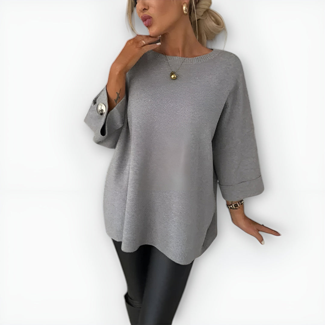 Elaine | Button Cuff Knit Top