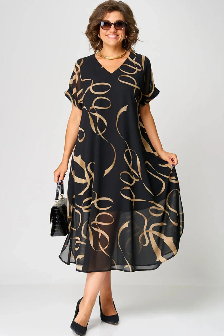 Monica | Flowing Printed Midi Dress