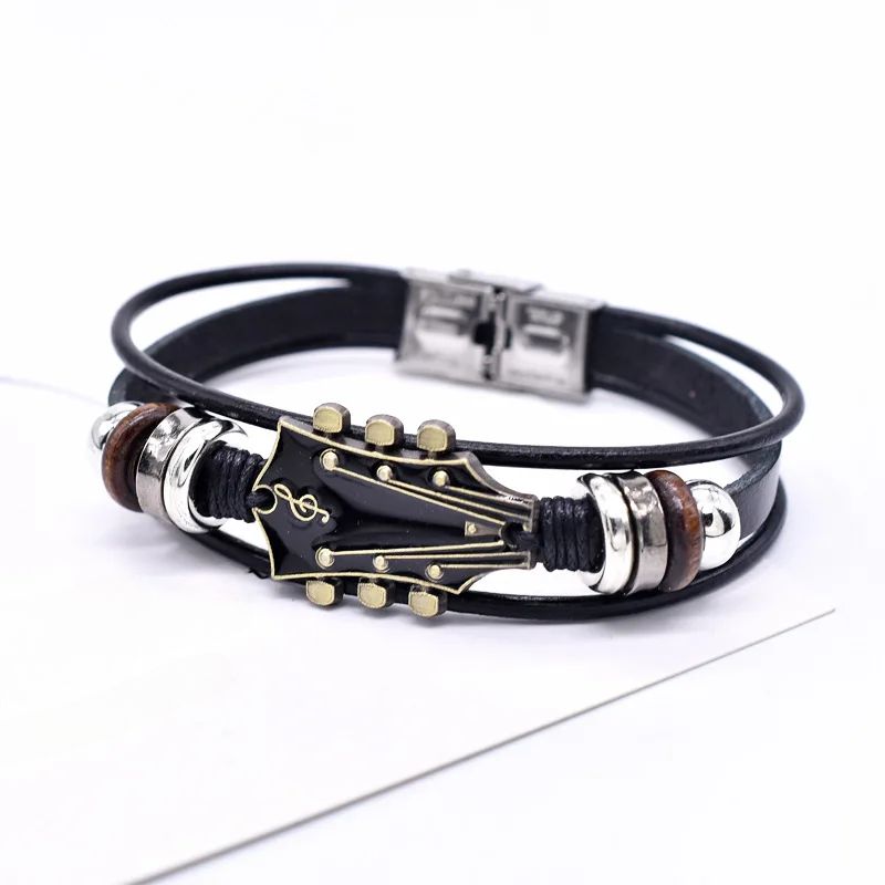 Axel | Guitar Head Leather Bracelet