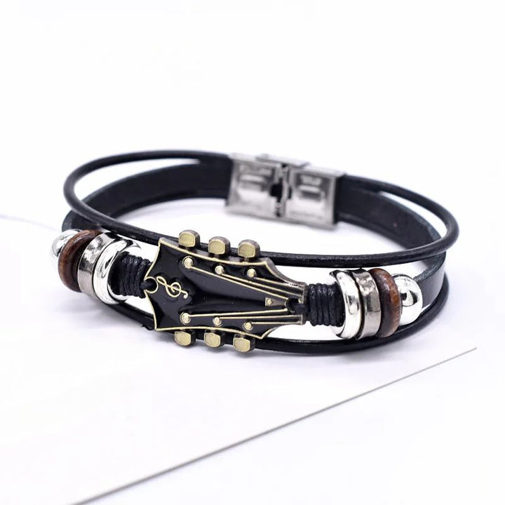 Axel | Guitar Head Leather Bracelet