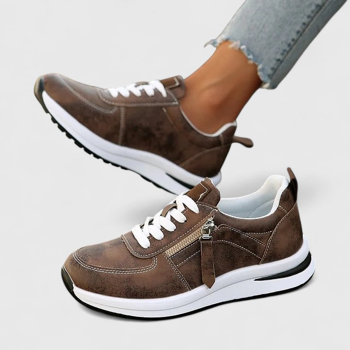 Sophie | Metallic Zip Sneakers