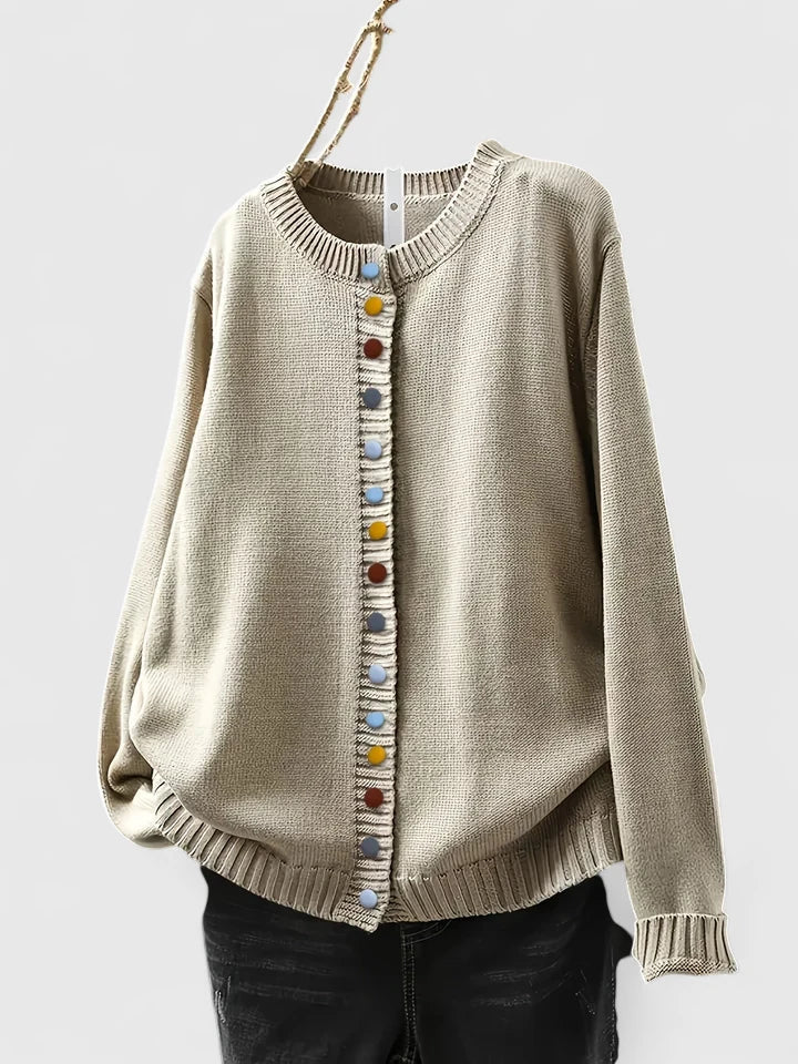 Rita | Color Button Knit Cardigan