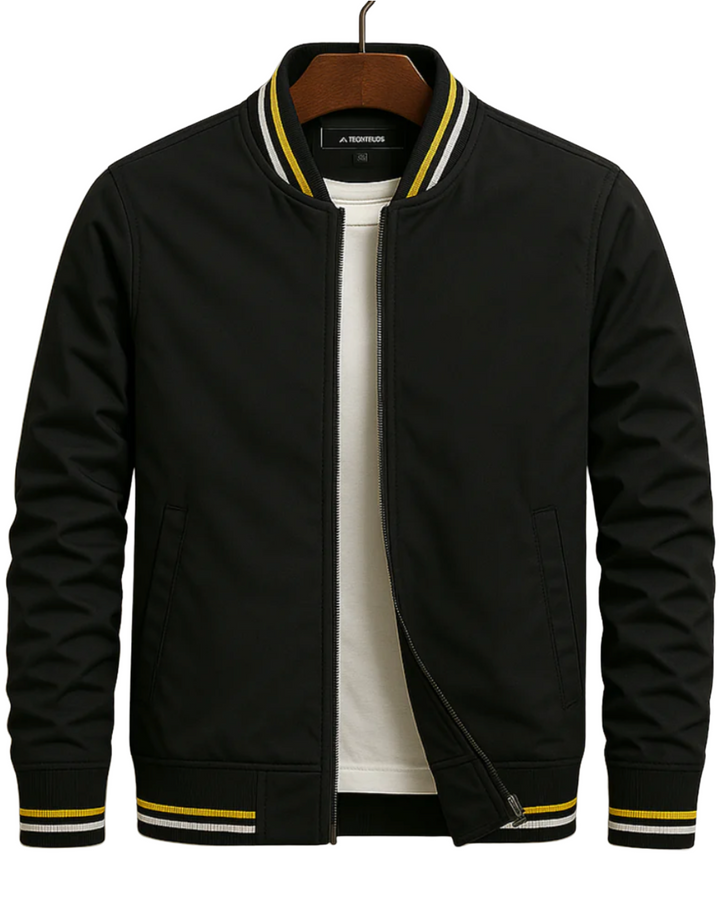Calvin | Striped Trim Bomber Jacket