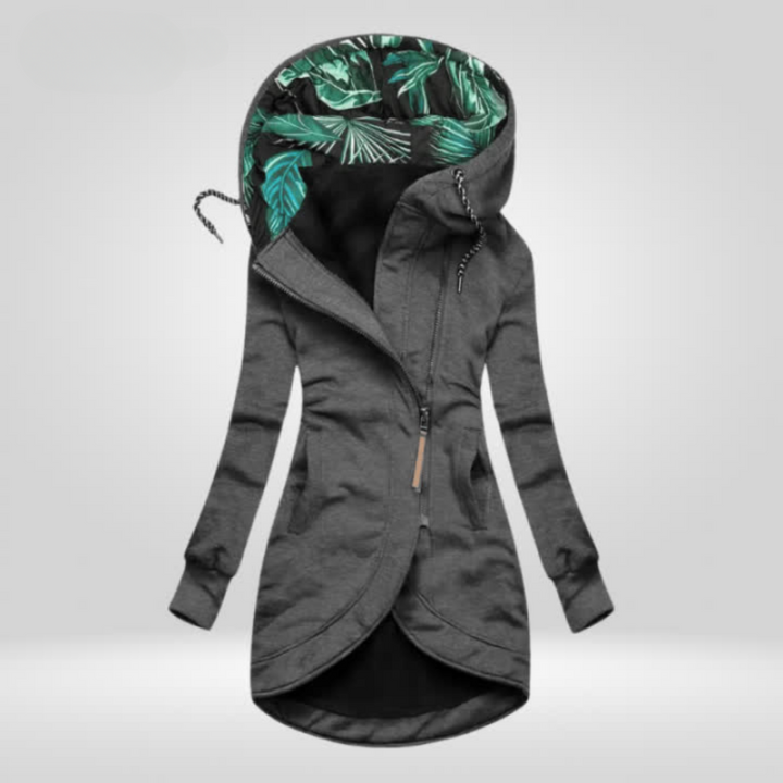 Nora | Tropical-Lined Long Hoodie