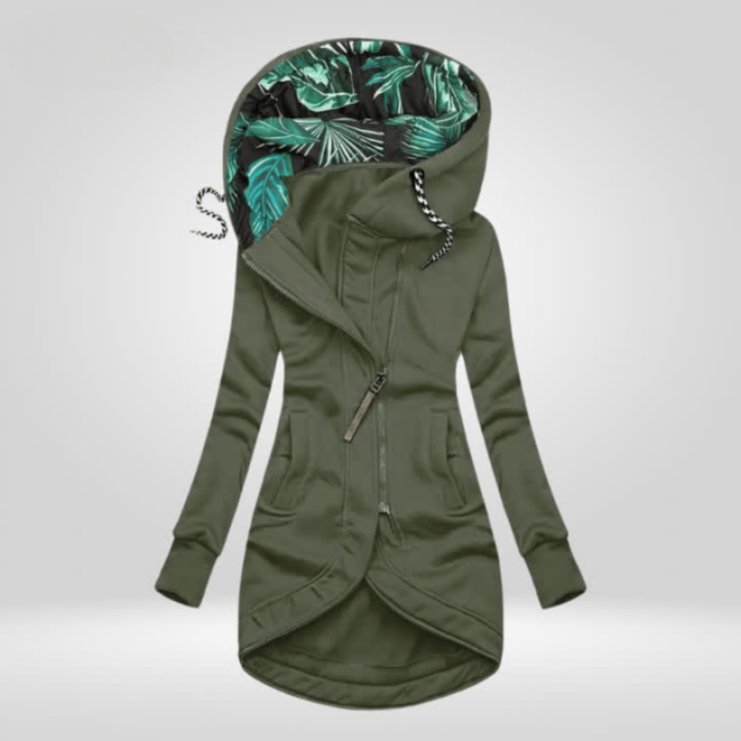 Nora | Tropical-Lined Long Hoodie
