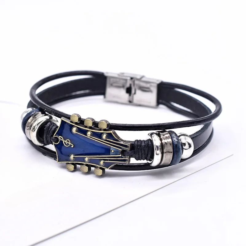 Axel | Guitar Head Leather Bracelet