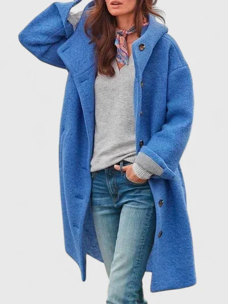 Gloria | Hooded Button Wool Coat