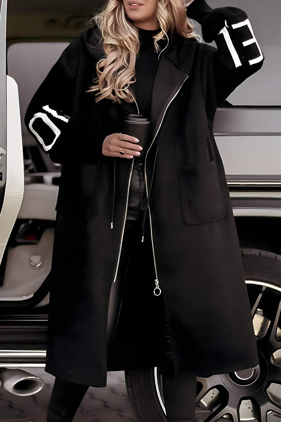 Bianca | Two-Tone Hooded Coat