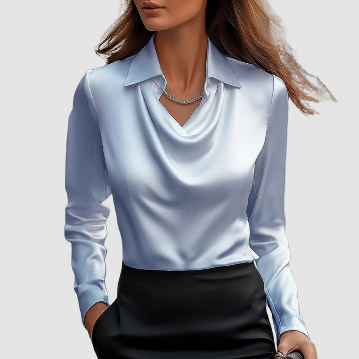 Elaine | Draped Satin Blouse