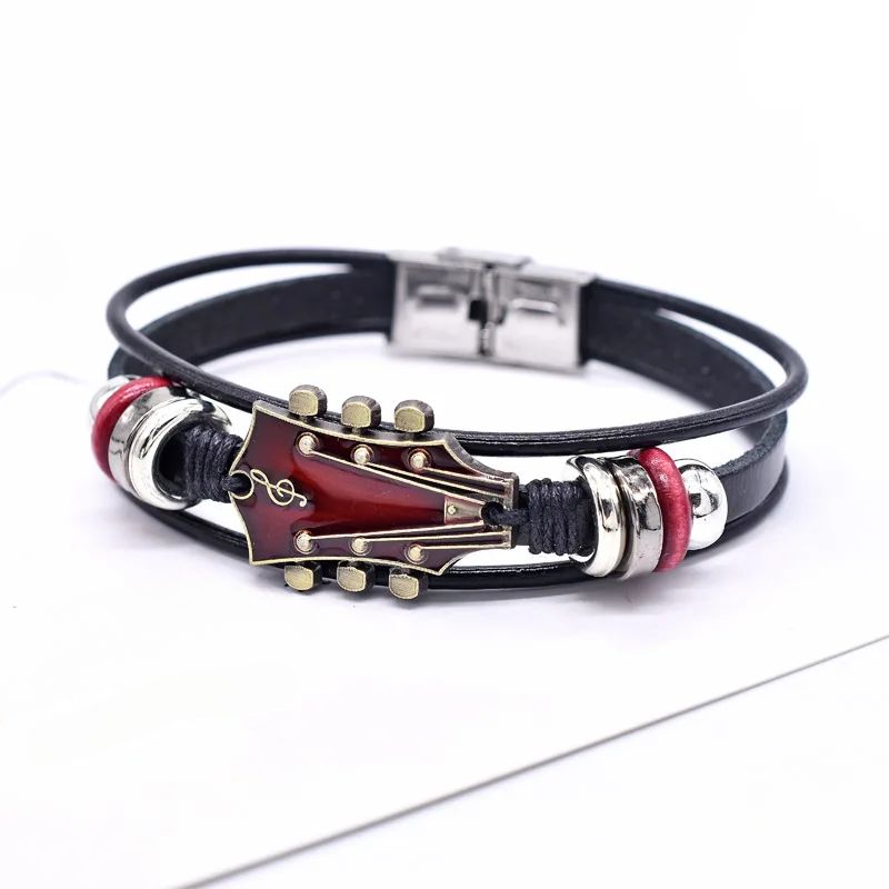 Axel | Guitar Head Leather Bracelet