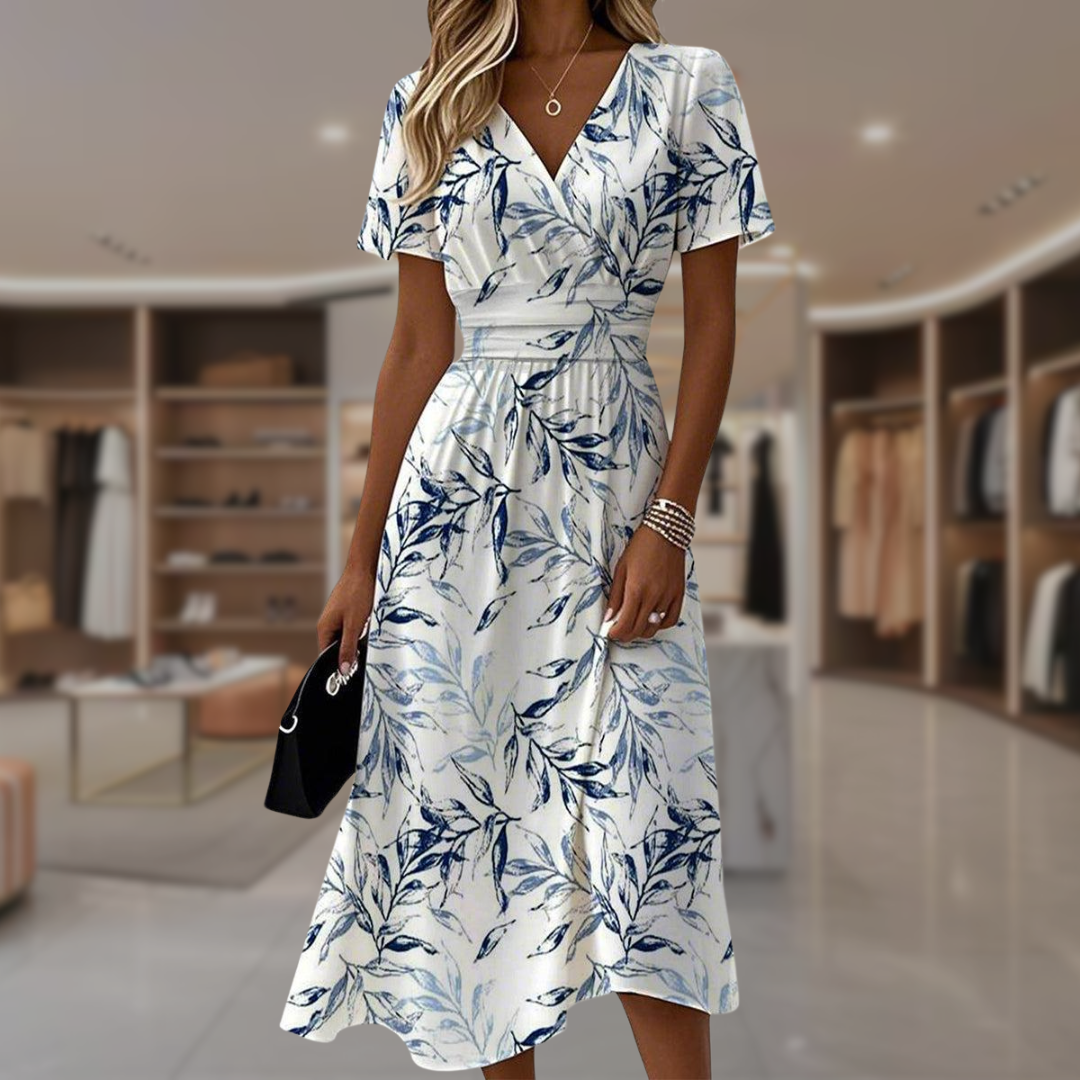 Elaine | Elegant Wrap Midi Dress
