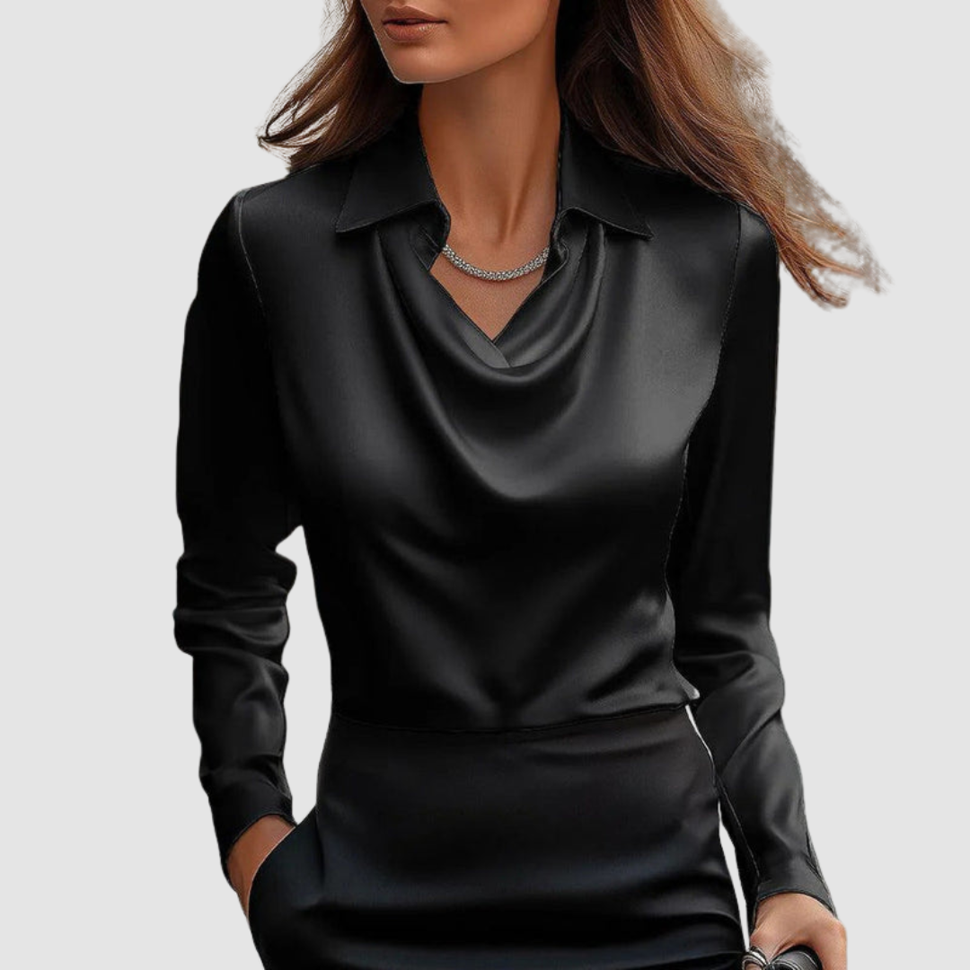 Elaine | Draped Satin Blouse