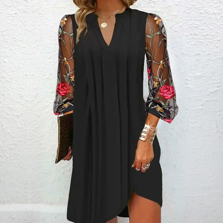 Veronica | Embroidered Sleeve Shift Dress