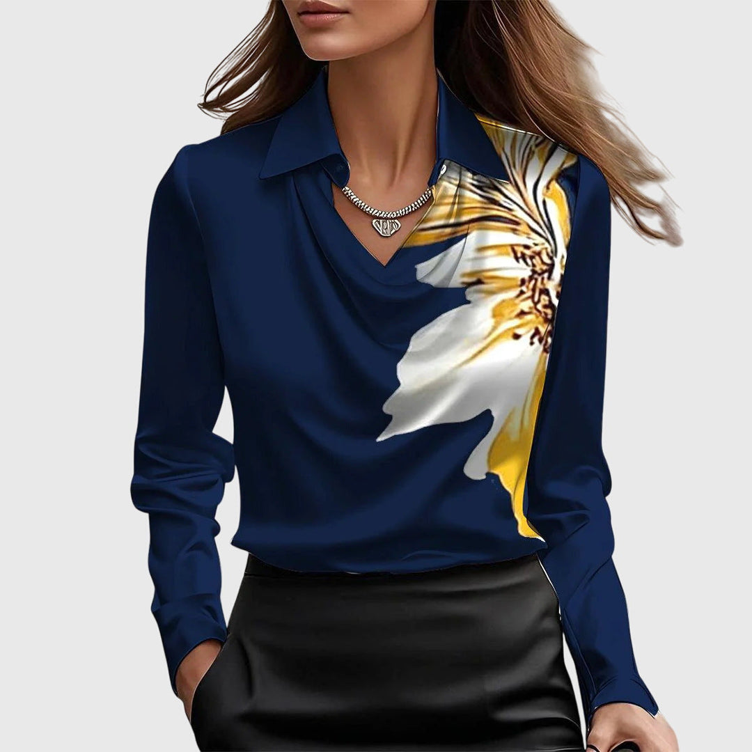 Claudia | Satin Drape Blouse
