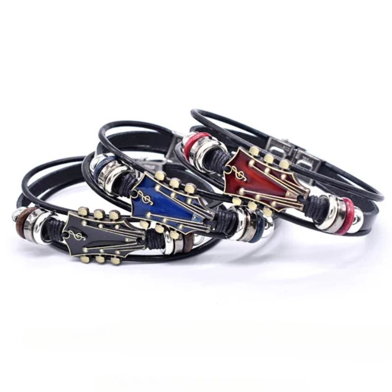 Axel | Guitar Head Leather Bracelet