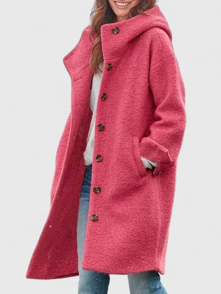 Gloria | Hooded Button Wool Coat