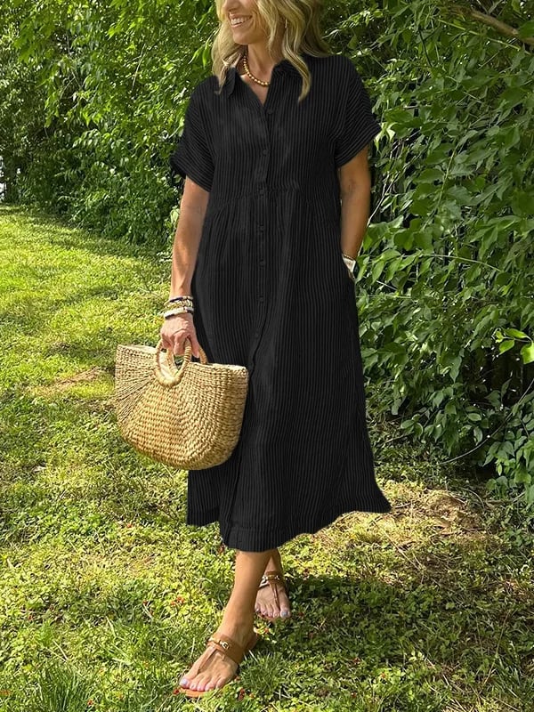 Linda | Striped Button Dress