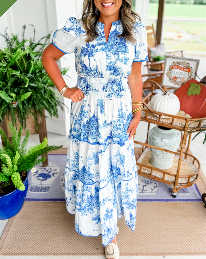 Diana | Printed Tiered Maxi Dress