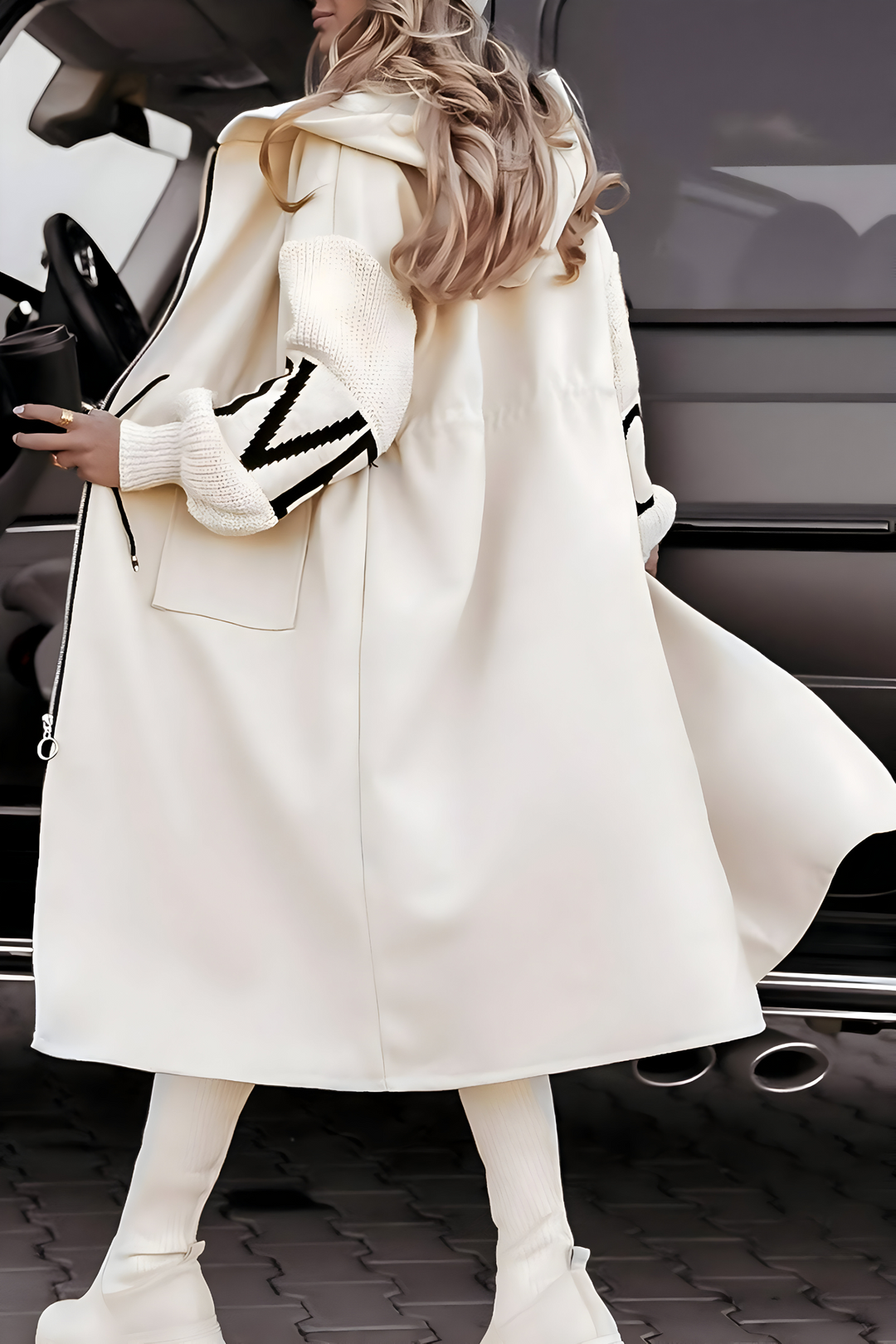 Bianca | Two-Tone Hooded Coat
