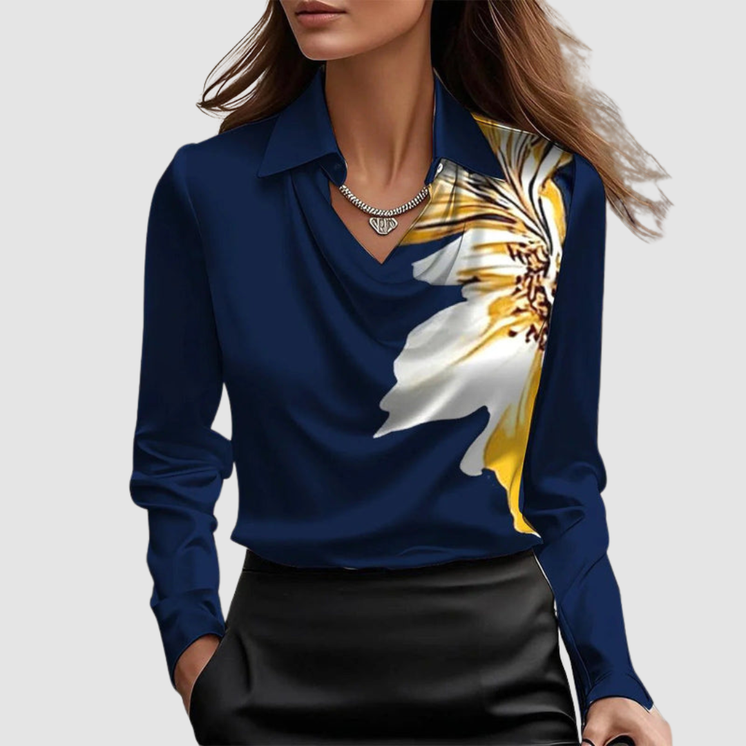 Elaine | Draped Satin Blouse