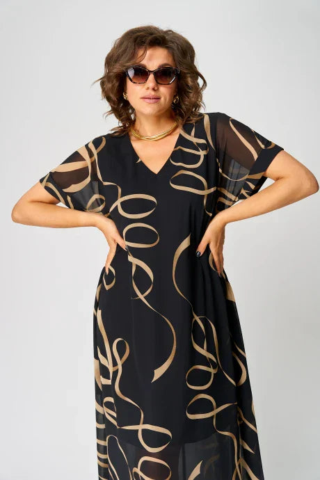 Monica | Flowing Printed Midi Dress