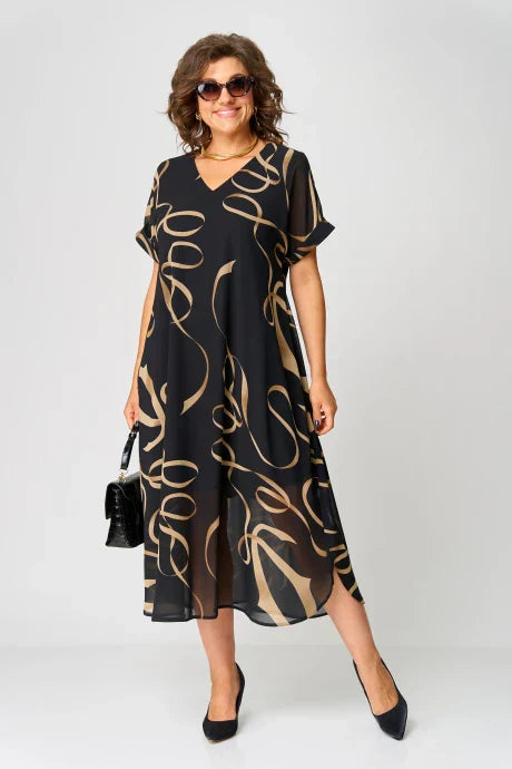 Monica | Flowing Printed Midi Dress