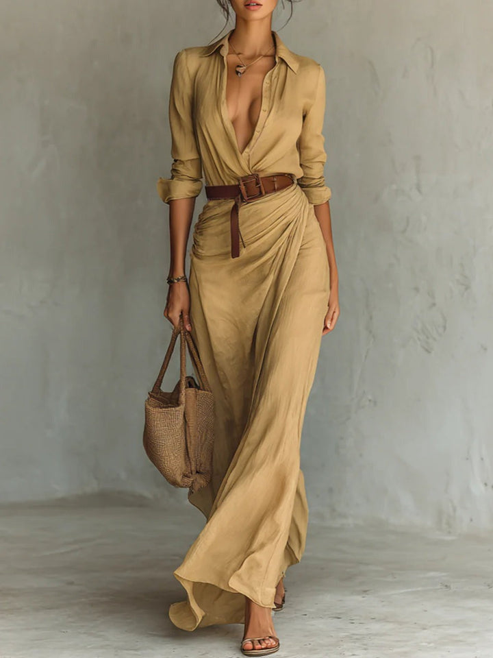 Vivian | Flowy Belted Maxi Dress