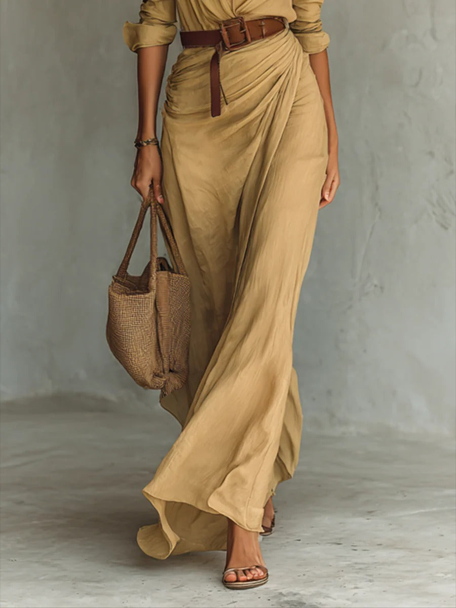Vivian | Flowy Belted Maxi Dress