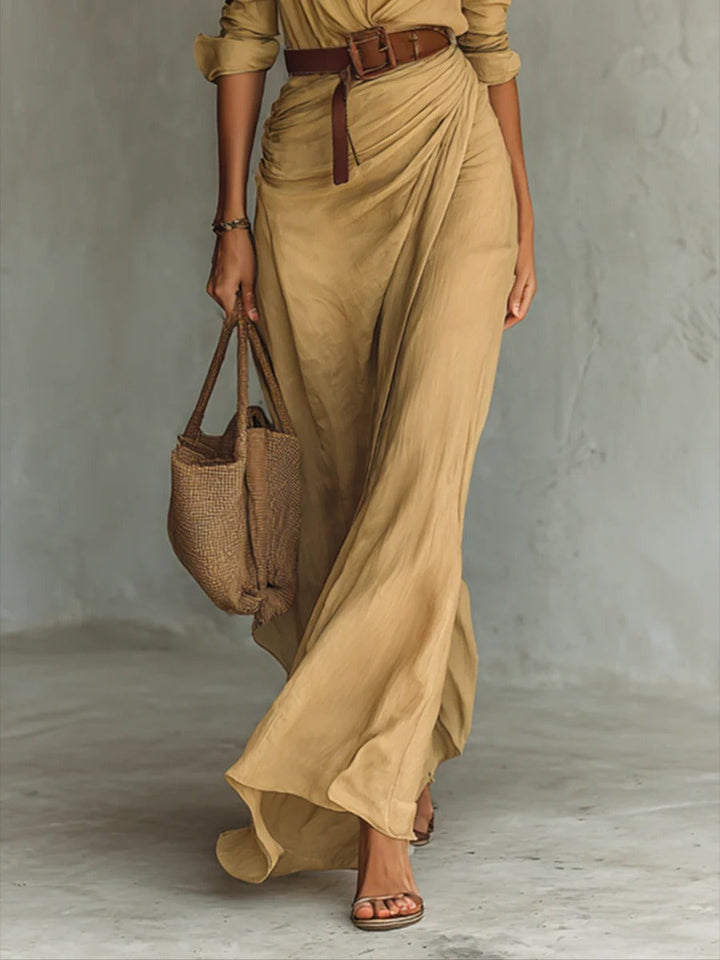 Vivian | Flowy Belted Maxi Dress