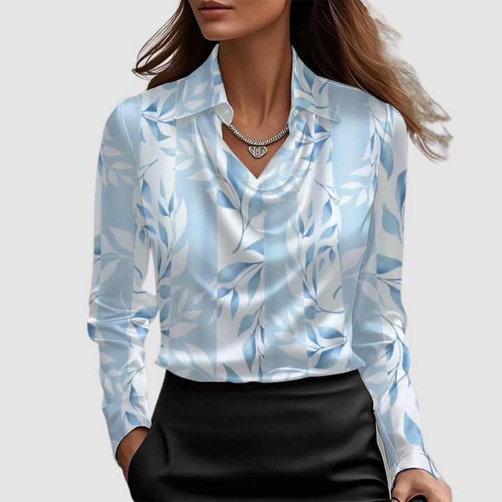 Elaine | Draped Satin Blouse