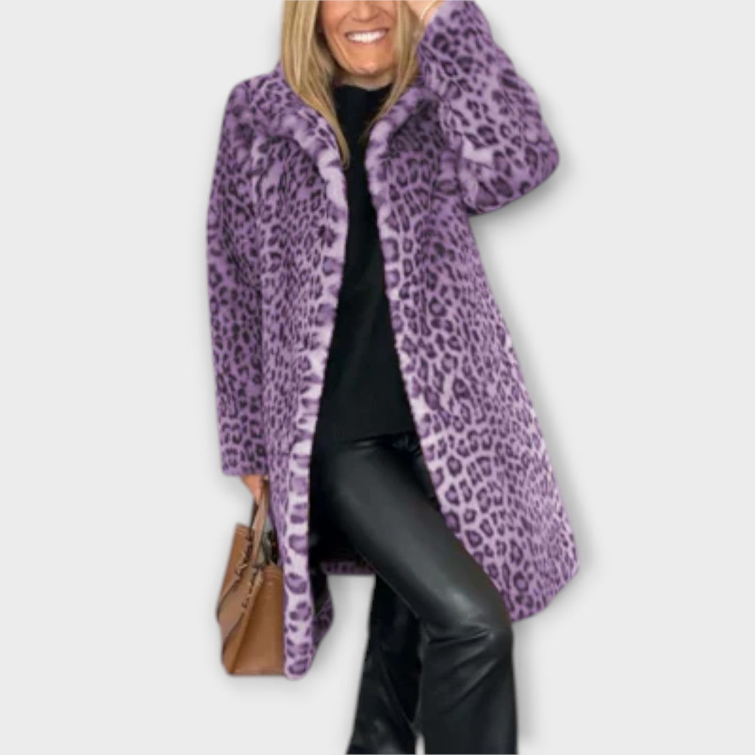 Carol | Faux Fur Leopard Coat