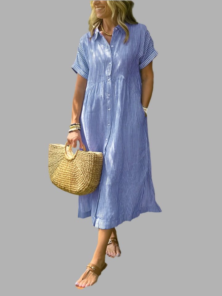 Linda | Striped Button Dress