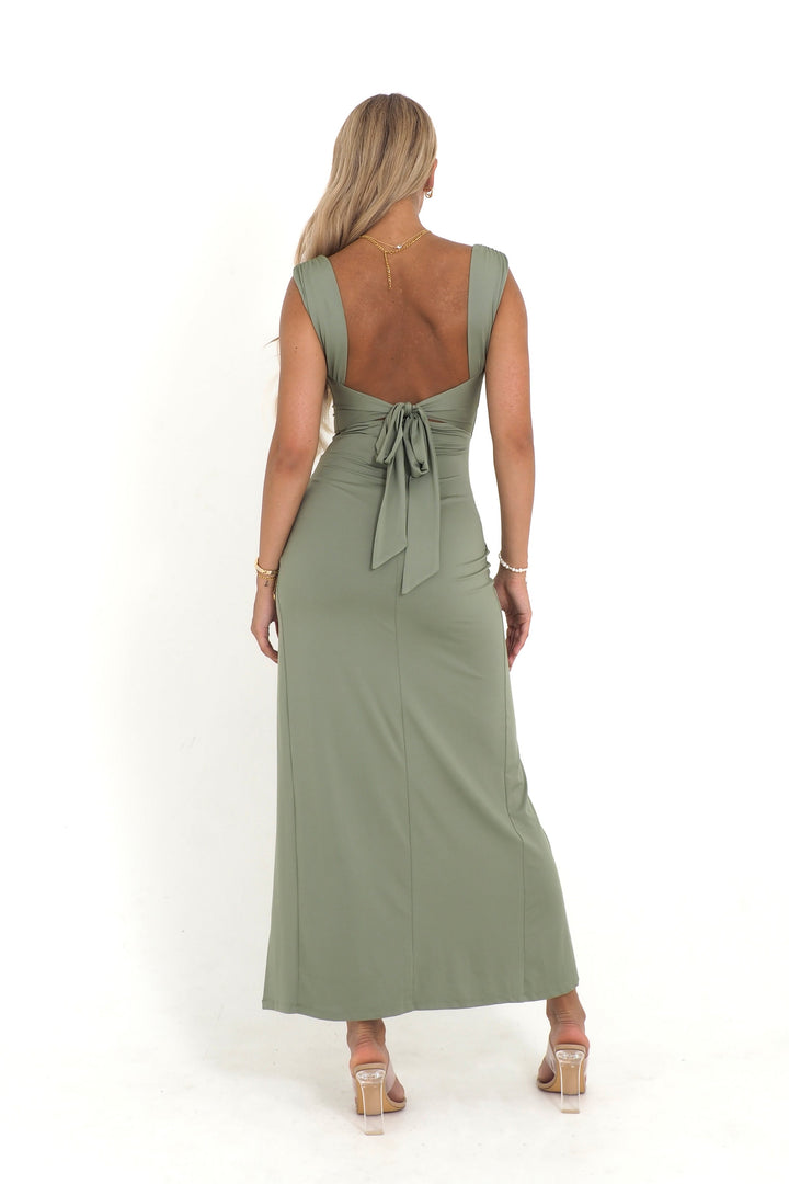 Nina | Ruched Side Slit Dress