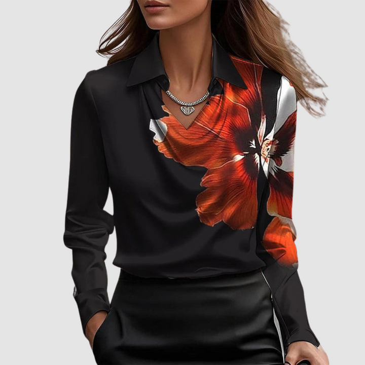 Elaine | Draped Satin Blouse