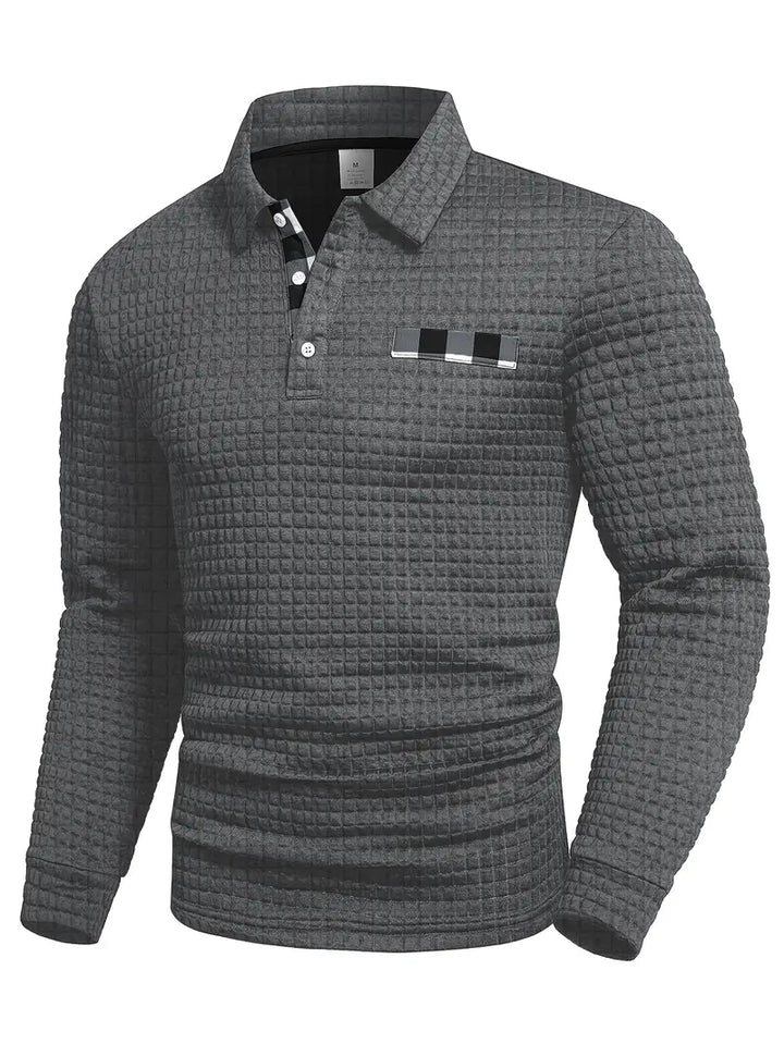 Walter | Textured Long Sleeve Polo